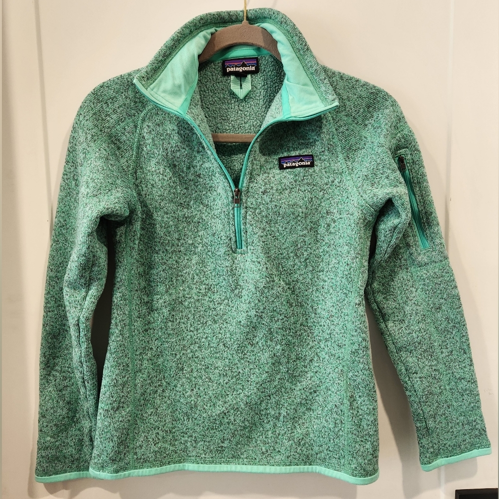 Patagonia Better Sweater 1/4 Zip Long Sleeve Fleece Jacket Bend Blue Teal S